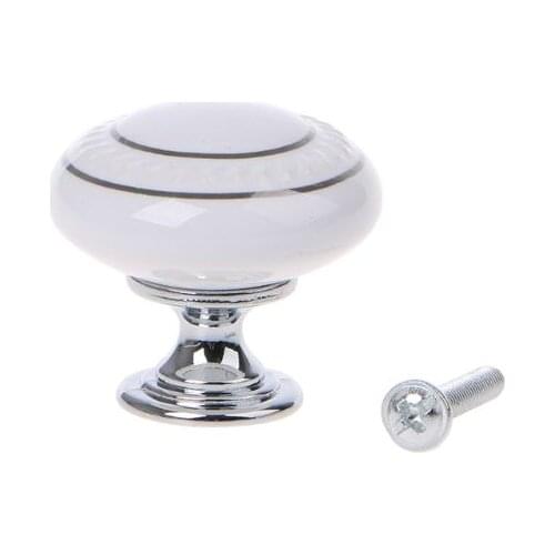 White Ceramic Door Knob Drawer Wardrobe Kitchen Cabinet China Pull Handle New Dropshipping