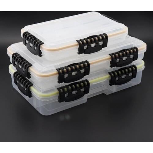 Large Capacity Waterproof Fishing Tackle Box Fish Hooks Lures Fake Bait Accessories Storage Box S M L 3 Size Optional