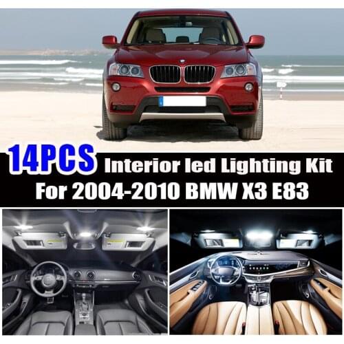 For 2004-2010 BMW X3 E83 White car accessories Canbus Error Free LED Interior Light Reading Light Kit Map Dome License Lamp