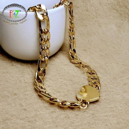 F.J4Z Hot Womens Chain Necklace Fashion Punk Thick Curban Chain Chunky False Collar Necklace Heart Pendant Jewelry Dropship