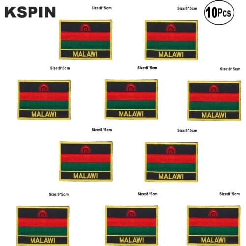 Malawi Flag Embroidery Patches Iron on Saw on Transfer patches Sewing Applications for Clothes in Home&Garden