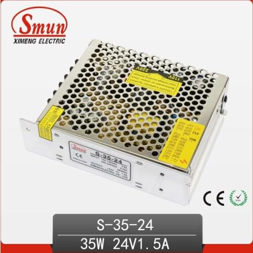 Switching Power Supply 35W DC 24V/1.5A Single Output Professional LED Driver Indoor LED Lighting Use