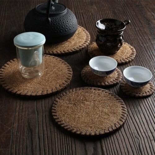 Creative Manual Coaster Teapot Bamboo Mat Home Kitchen Bamboo Hot Pads Heat Resistant Pads Tea Ceremony Accessories