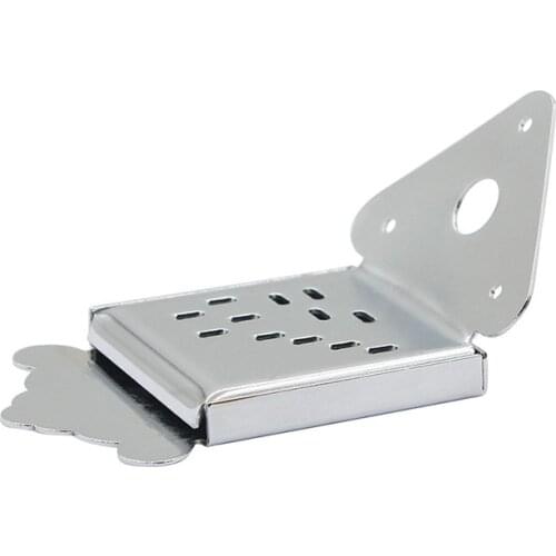 Mandolin Metal Tailpiece with Cover Replacement Part for Mandolin Guitar Maker Flower Pattern Design Cigar Box Accessories