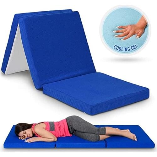 Tri-Folding Gel Memory Foam Mattress, 31 x 75 Inches - 3-Inch Mattress Topper, Cot Pad, Guest Bed - Portable Mattress