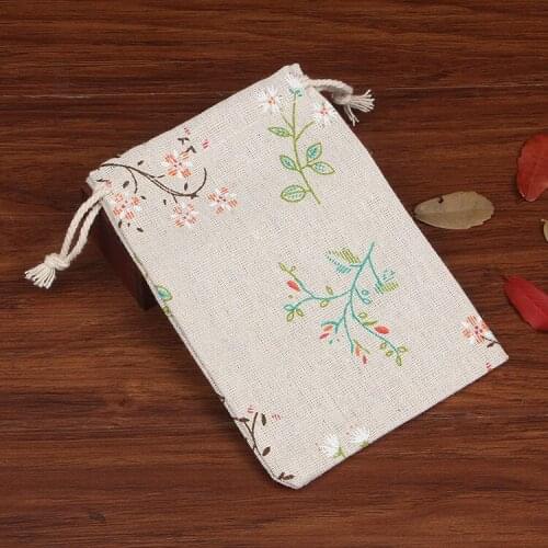 50pcs/lot Big Cotton Bags 15x20cm Linen Drawstring Gift Bag Muslin Cosmetics Bracelet Jewelry Packaging Bags & Pouches