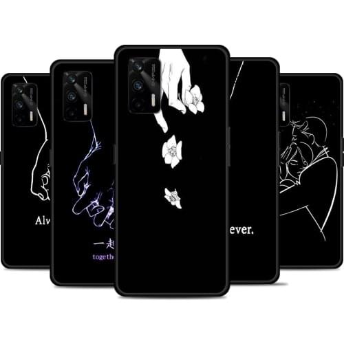 Minimalist Line Couple Hand For Realme 8 GT Neo Flash Edition Explorer Master Q3 Pro Narzo30 C21 C20 C11 C20A C21Y Phone Case