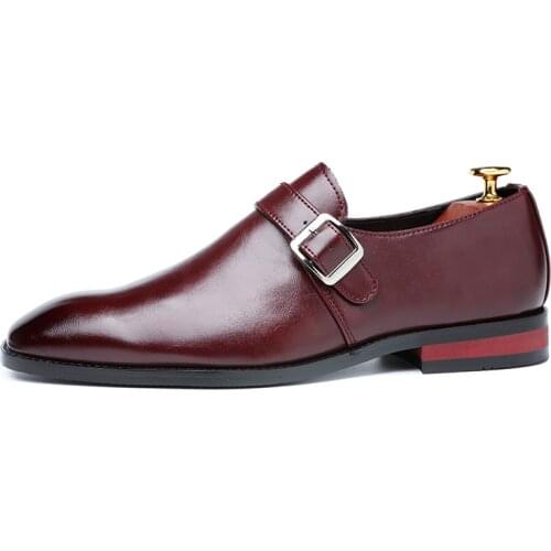 2021 Men Dress Shoes Designer Business Office Buckle Loafers Casual Oxfords Men Party Leather Shoes