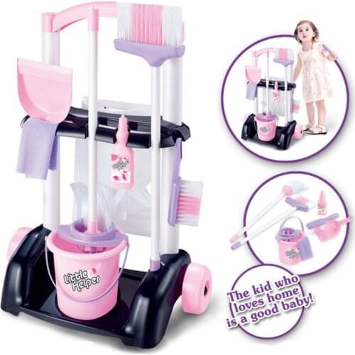 House Cleaning Trolley Set Kids Pretend Play Toy Little Helper Cleaning Play Set House Cleaning Trolley Set
