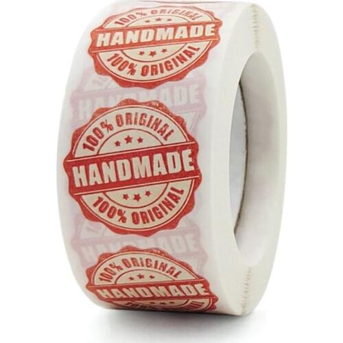 500pcs/roll 1Inch Handmade Sticker Thank You Sealing Label Stickers For Packaging Stationery Small Business Envelope Decoration