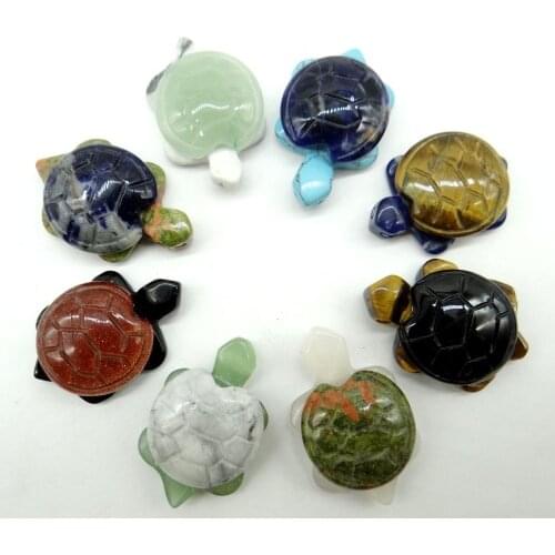 Natural stone Quartz crystal Turquoises tiger eye aventurine tortoise pendant for diy Jewelry making necklace Accessories6pcs