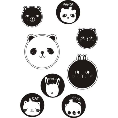 Animal face clear stamps fun panda rabbit bear scrapbooking stamps seal diy decoration stamps