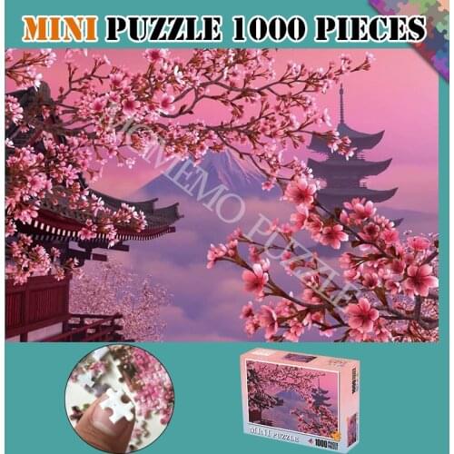 Adult Puzzle 1000 Pieces Japan Sakura Wooden Landscape Jigsaw Puzzles for Adults Assembling Puzzles Toys Kids Nice Gifts Decor