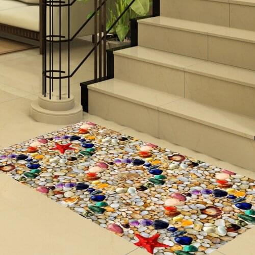 PVC non-slip twill 3D printing color pebble floor sticker bathroom bedroom living room DIY floor sticker