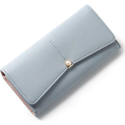 Hot Sale Envelope Women Wallet Hit Color 3 Fold Flowers Printing 5Colors PU Leather Wallet Long Ladies Clutch Coin Purse