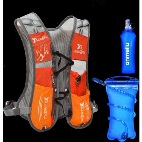 5L Running Hydration Backpack Rucksack Bag Vest Harness Water Bladder Hiking Camping Marathon Race Sports Orange
