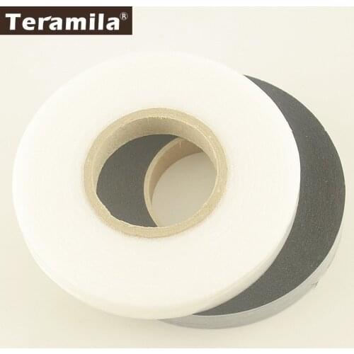 Teramila Fabric Tape White Black Double Faced Adhesive Synthetic Batting Bags DIY Quilt Lining 0.5cm/1cm/1.2cm/1.5Cm/2Cm/3Cm