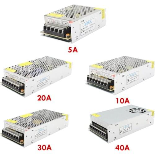 Lighting Transformer AC110V-220V to DC 5V Power Supply Adapter 5A 10A 20A 30A 40A LED Strip Switch Driver