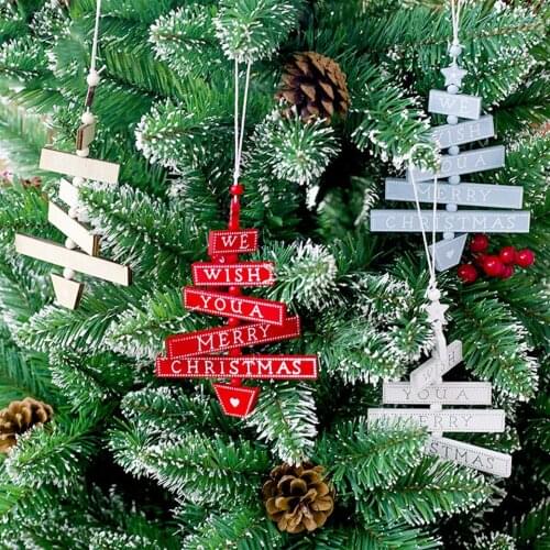 Tronzo Christmas Tree Hangings Wooden Ornament Merry Christmas Decorations For Home Navidad 2019 Happy New Year Party Supplies