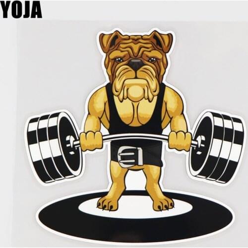 YOJA 14.8X14.5CM Fashion Fitness Sports Car Stickers Vinyl Creative Decorative Decals Strong Bulldog 19A-0260