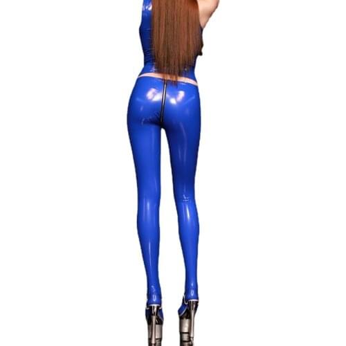 Plus Size XXXL Sexy Womens PU Pencil Pants Zipper Crotch Dance Push Up Hip Leather Leggings New Skinny PVC Latex Slim Trousers