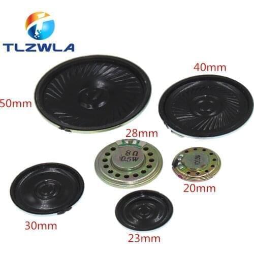 10pcs 8R 0.5W Horn Loud Speaker Buzzer Ringer 20mm 23mm 28mm 30mm 40mm 50mm 8 ohm 0.5W Small loudspeaker