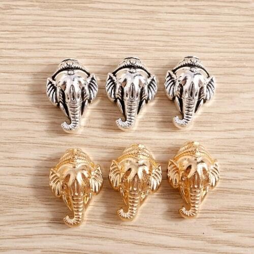 10pcs 14*20mm Trendy Elephant Charms Beads for Necklaces Bracelets Accessories Jewelry Finding Making DIY Handmade Craft
