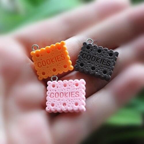 21pcs Jewelry Findings And Components For DIY Phone Decoration Cute Resin Charms Necklace COOKIE Pendant