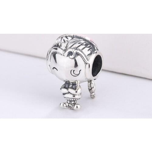 3D204 Selling 925 Sterling Silver Cartoon Little Girl Charm Bracelet Pendant Ladies Fashion Jewelry DIY Jewelry Gifts for Women