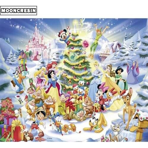 5D Diy Diamond Embroidery Full Drill Diamond Painting Cartoon Cross Stitch Mosaic Picture Needlework Christmas Tree Decorations