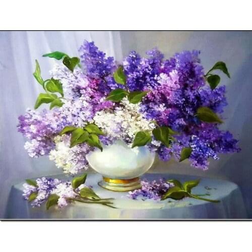 New DIY 5D Purple Lavender Flower square Diamond Painting Cross Stitch Kids Diamond Embroidery Diamond Mosaic Home Decoration