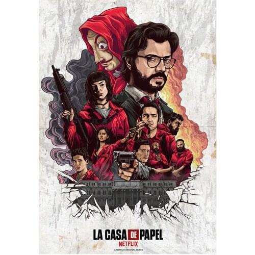 Full square/round Drill 5D DIY diamond painting La casa de papel TV Poster 3D diamond embroidery cross stitch mosaic decoration
