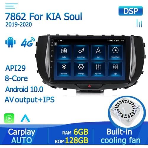 6G+128GB 8Core Voice Control Android 10 DSP Car Radio For Kia Soul SK3 2019-2020 Multimedia Video Player Navigation GPS 2din dvd