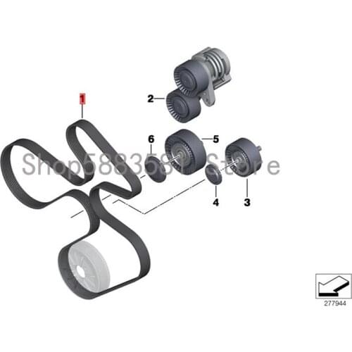 CAR engine belt bm w E60 LCI 535i E61 LCI 535xi E82 135i N55 air conditioning belt fan belt engine belt generator belt