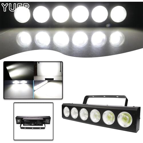 6X50W White COB SMD Lamp Beads Strobe Dyeing Marquee Effect Light DMX512 Music Contrl DJ Disco Stage Photo Studio Bar Club Party