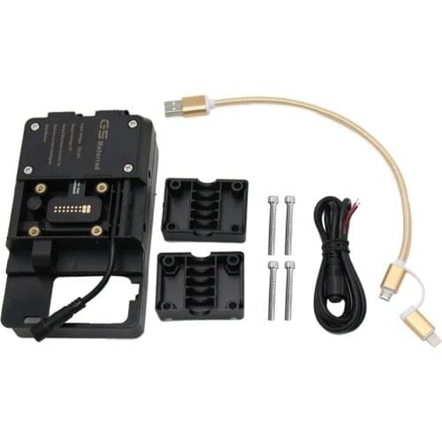 For BMW R1200GS Mobile Phone Navigation Bracket ADV F700 800GS CRF1000L Africa Twin For Honda Motorcycle USB Charging 12MM Mount