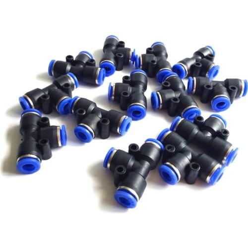 H168 Blue Pneumatic Connector 6mm*6mm*6mm Slip Lock pneumatic Fitting Quick Connector for Garden Plant Misting System 100Pcs/bag