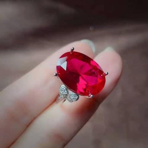 High Quality Red Corundum S925 Ring is Fashionable and Elegant for Ladies Fine Wedding Jewelry Free Shipping