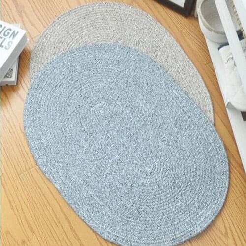 Nordic style Design Bohemia Kilim Oval Blue Beige 100% cotton Living room Carpet Indian Rug Modern Mat contemporary rug