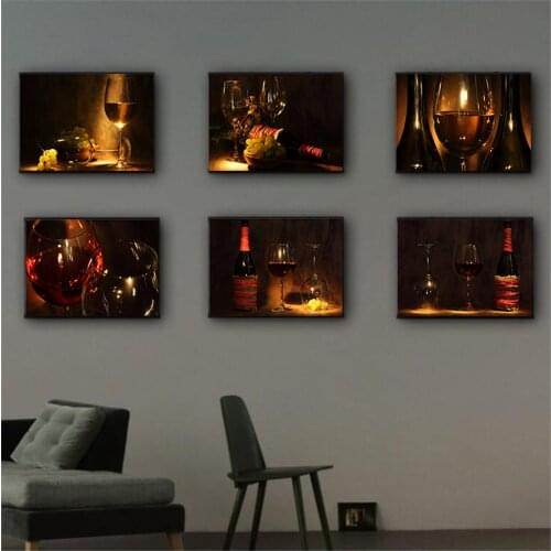 Red Wine Wonderful Fruit Posters and Prints On Canvas Painting Wall Art Pictures For Living Room Restaurant Kitchen Room Decor