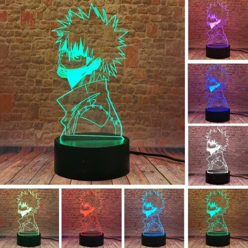 MHA Dabi Anime Figure 3D Illusion LED Desk Nightlight Colorful Change Lamp Deku My Hero Academia Model Toys BOYS