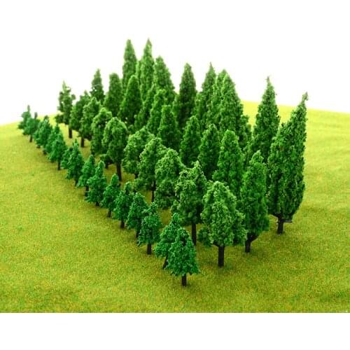 10Pcs/Pack Dark Green Model Trees Scale Train Park Railroad Railway Layout Wargame Scenery Scene Diorama Toys 3CM-5CM