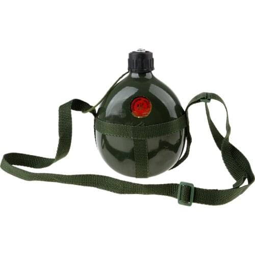 Outdoor Army Canteen Water Bottle Camping Retro Container w/ Strap