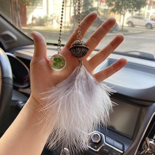 Car Rear View Mirror Pendant Crystal Hanging Ornament Fashion Car Accessories Mirror Pendant Lucky Crystal Interior Decoration