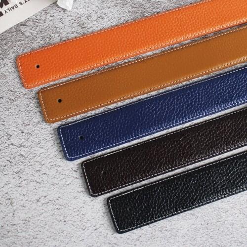 Brand No Buckle 3.7cm Wide Genuine Leather Automatic Belt Body Strap Without Buckle Belts Men Good Quality Male Belts