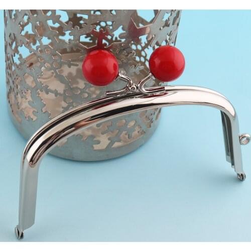 Silver Bag Frame Clutch Charms Jewelry Clasp 12*6cm Mini Purse Frame Head Bead Kisslock Handbag Frames DIY Bag Making Hardware