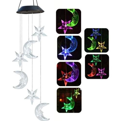 Solar Light Outdoor Powered LED Wind Chime Color Change Christmas Light Outdoor Garden Light Xmas Decoration Light