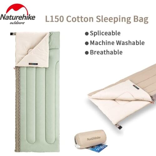 Naturehike L150 Spliced Sleeping Bag 3 Seasons Cotton Envelope Sleeping Bag Travel Warm Breathable Tent Quilt