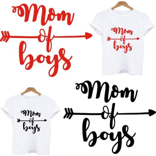 Iron on transfers for clothing mom boys stripes heat-sensitive patches application of one thermo stickers on clothes appliques
