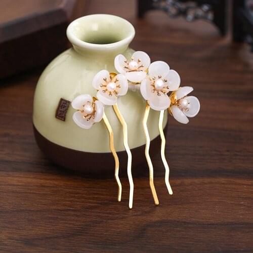 Vintage Gold Color Small Hair Combs Pearl Flower Headpiece For Wedding Hair Accessories Women Hair Jewelry Tiara Hairbands